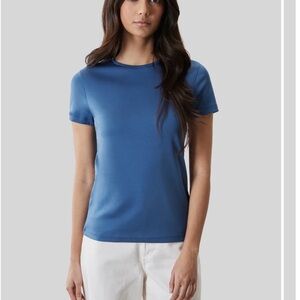 Robert Barakett Womens Short Sleeve T-Shirt Poseidon Blue, Pima Cotton, Large